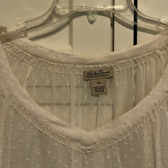 Lucky Brand Sheer Swiss Dot Blouse - Picture 2 of 8